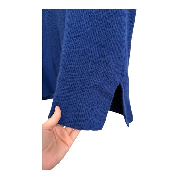 Tyler Boe 100% Cashmere Sleeveless Hooded Oversized Top Size XL Blue - Picture 2 of 7